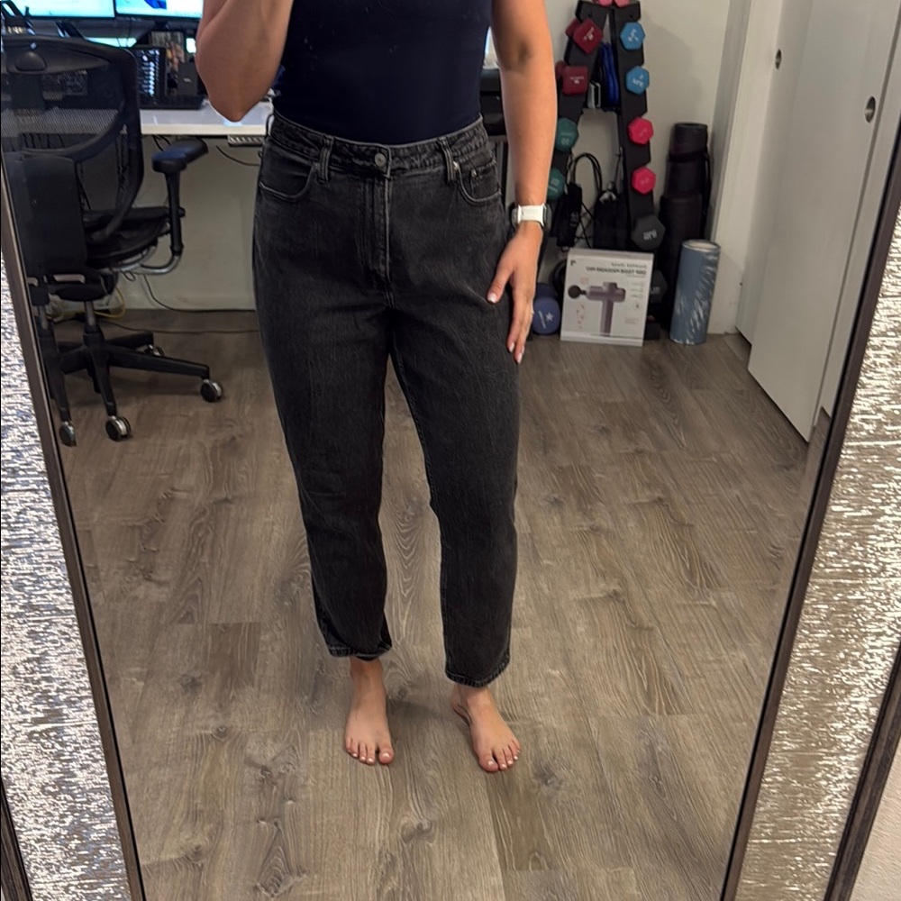 Abercrombie The Mom High Rise Women's Black Jeans